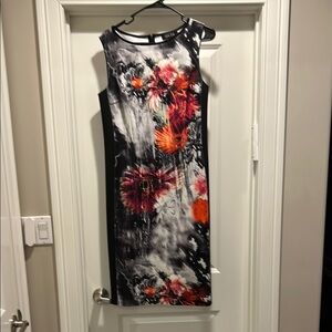 DKNY Black and Multicolor Floral Dress